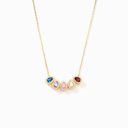 CUSTOM S925 1-8 TEARDROP BIRTHSTONE NECKLACE