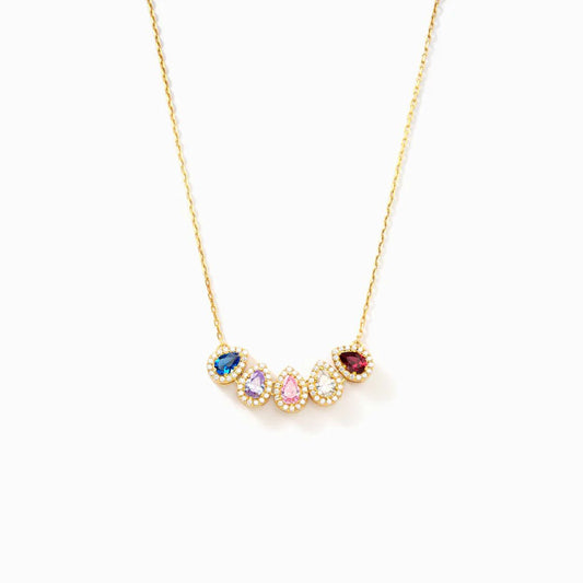 CUSTOM S925 1-8 TEARDROP BIRTHSTONE NECKLACE