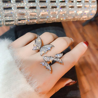 Vintage Baroque Crystal Butterfly Queen Ring