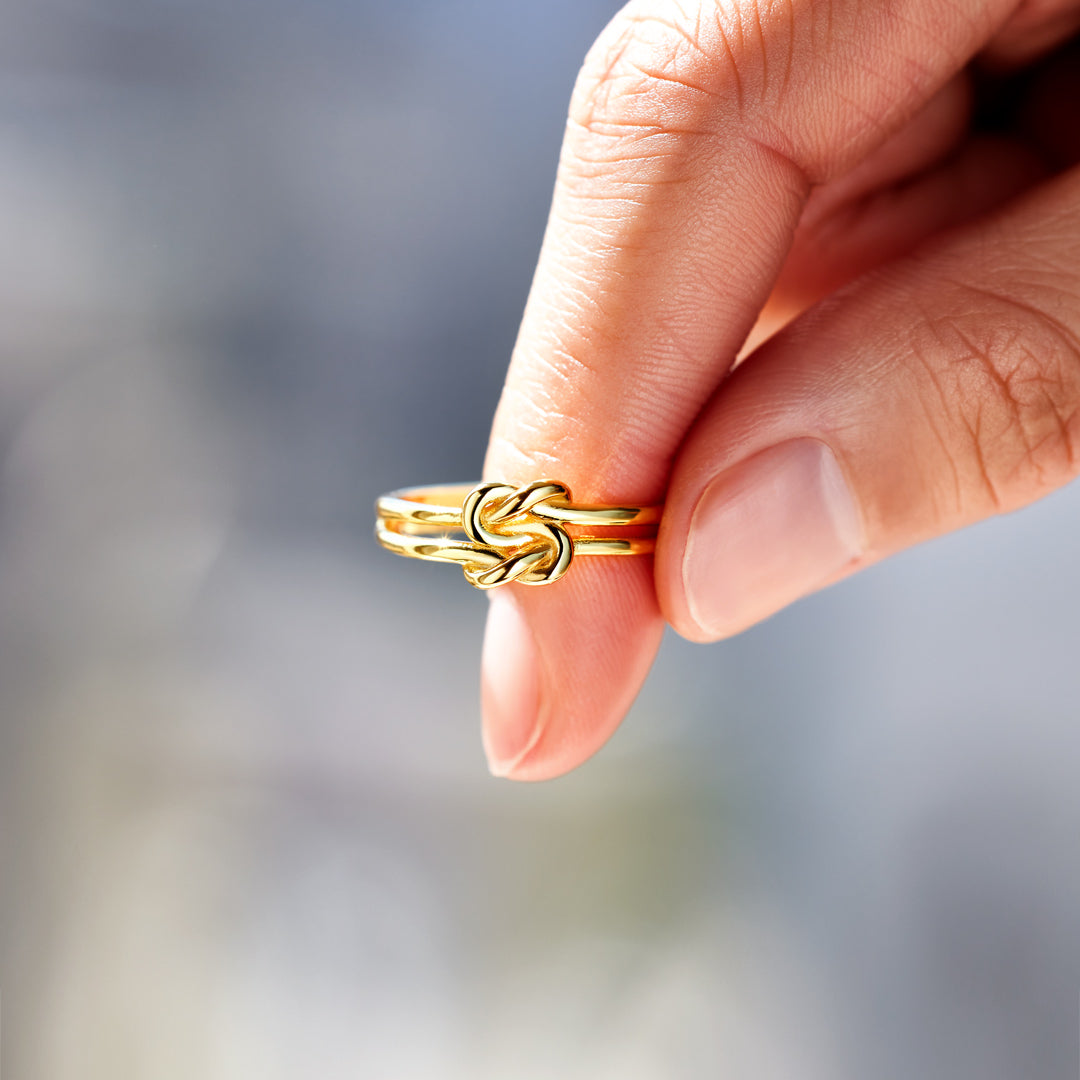 Mother & Daughter Double Square Knot Ring