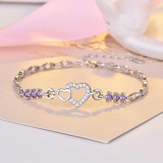 S925 Linked Heart Bracelet