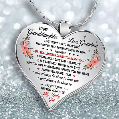 To my granddaughter Heart pendant necklace