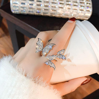 Vintage Baroque Crystal Butterfly Queen Ring