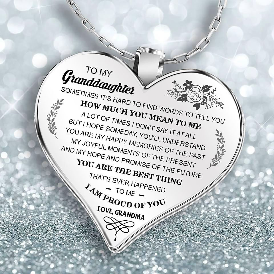 To my granddaughter Heart pendant necklace