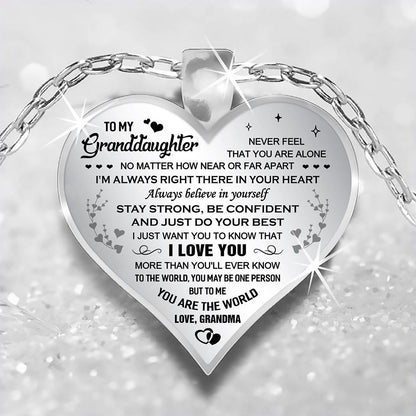 To my granddaughter Heart pendant necklace