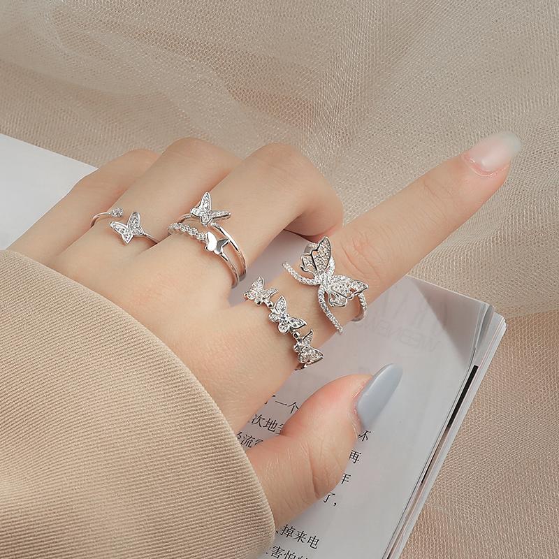 S925 Silver Vintage Baroque Butterfly Queen Ring