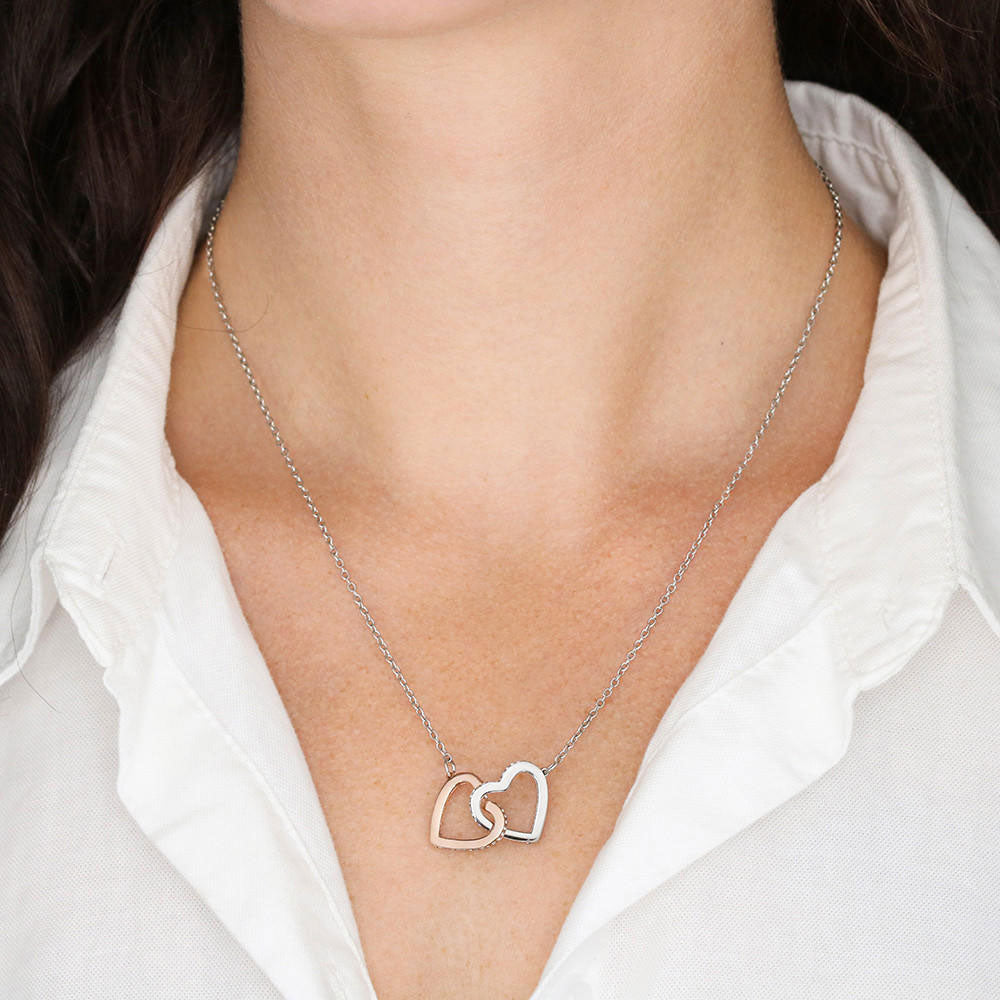 TO MY DAUGHTER - 'I LOVE YOU FOR THE LITTLE GIRL' INTERLOCKING HEARTS NECKLACE