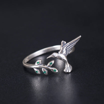 S925 Lucky hummingbird ring