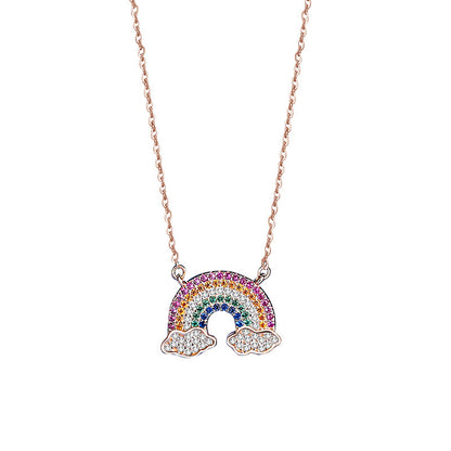 S925 rainbow necklace that brings luck