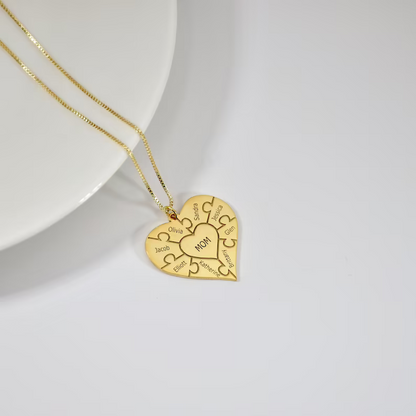 Personalized Heart Puzzle Necklace