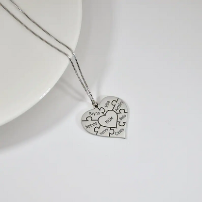 Personalized Heart Puzzle Necklace