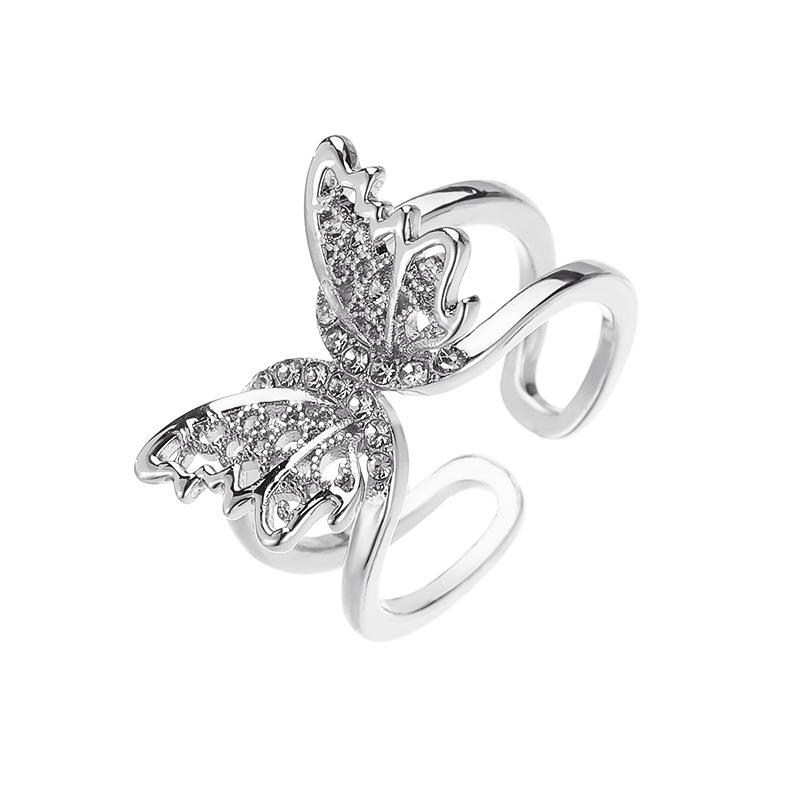 S925 Silver Vintage Baroque Butterfly Queen Ring