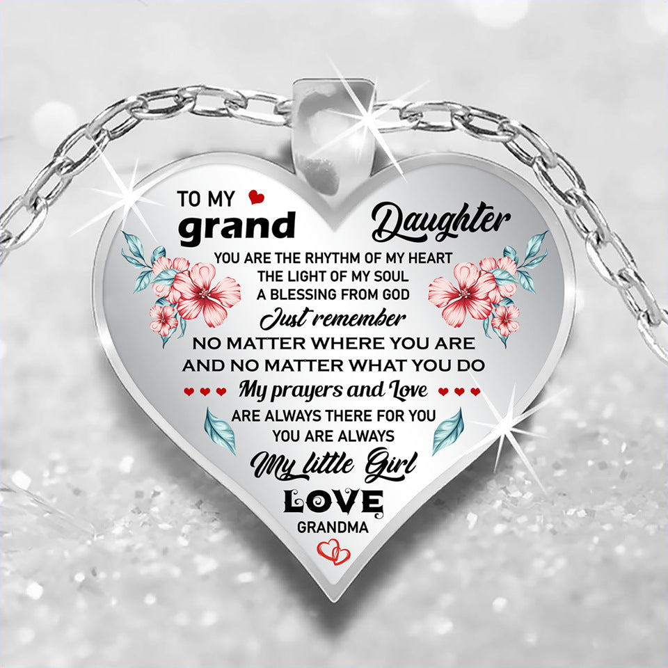 To my granddaughter Heart pendant necklace