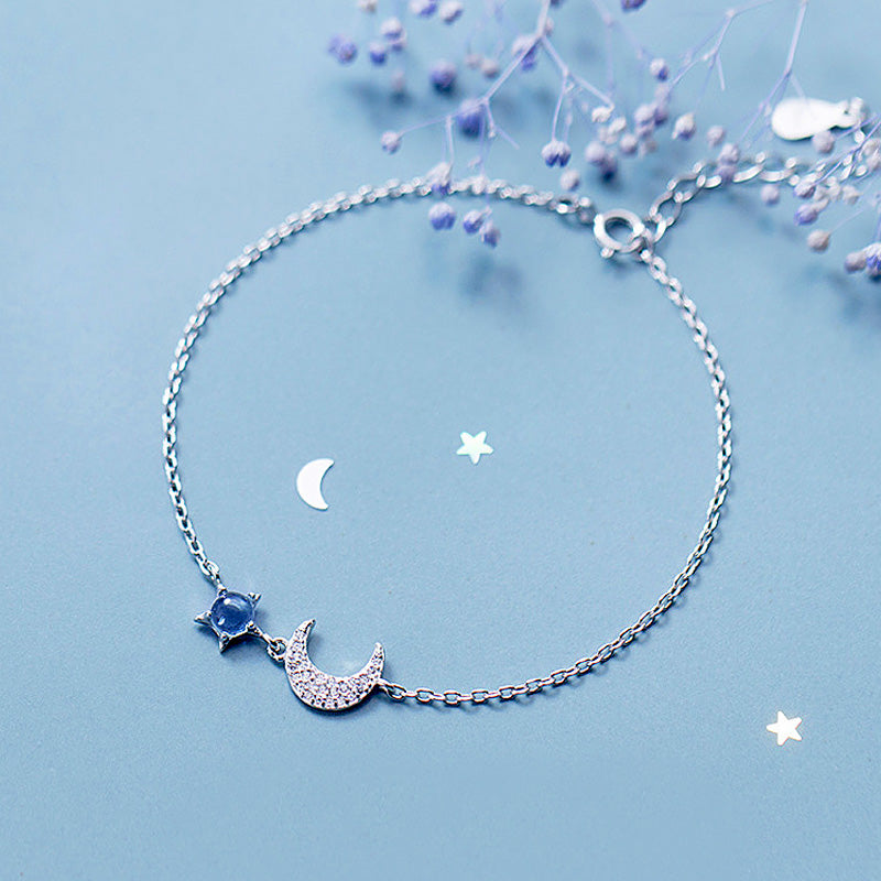 S925 Crescent Planet Necklace