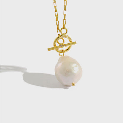 S925 Baroque Pearl Pendant OT Necklace