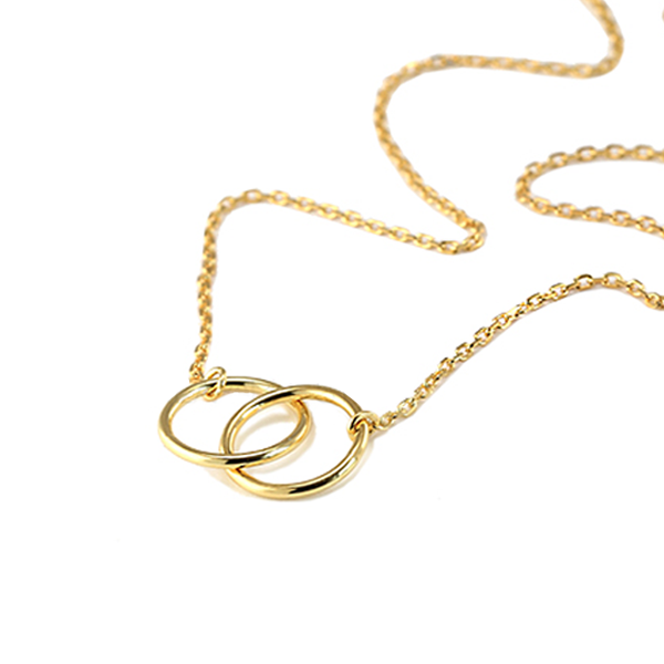 S925 Sterling silver Interlocking Circle Necklace