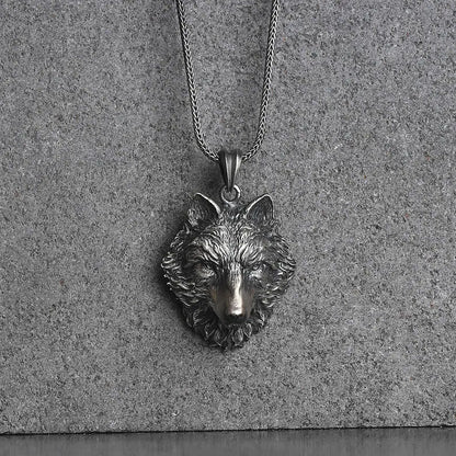 Silver Wolf Pendant Necklace