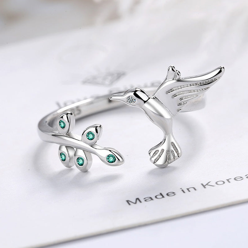 S925 Lucky hummingbird ring