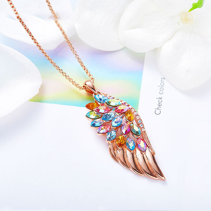 925 Brave colorful wings necklace