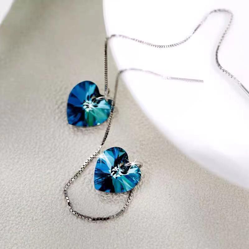 S925 Heart of the Ocean Dance Earrings