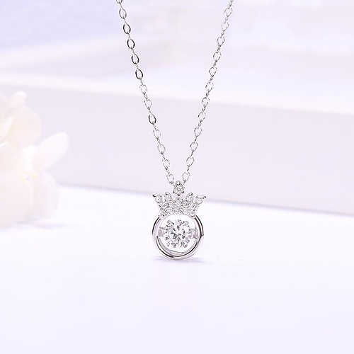 S925 Crown Sparkling Dance Necklace