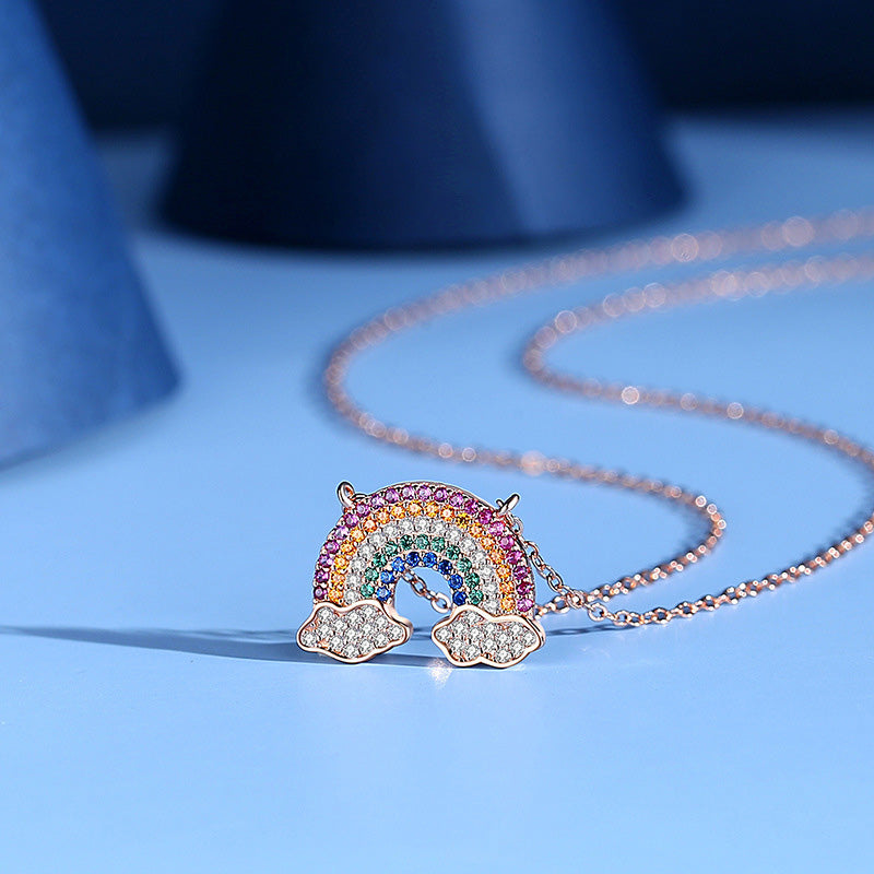 S925 rainbow necklace that brings luck