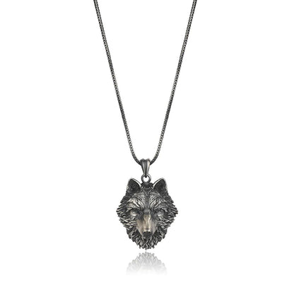 Silver Wolf Pendant Necklace