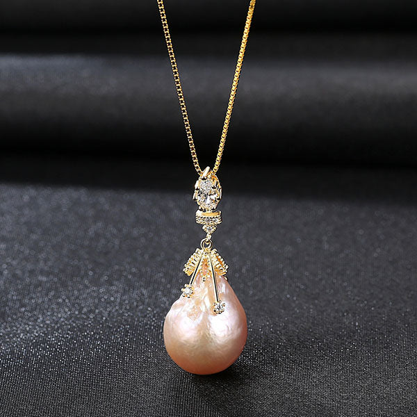 S925 Baroque Pearl Pendant Necklace