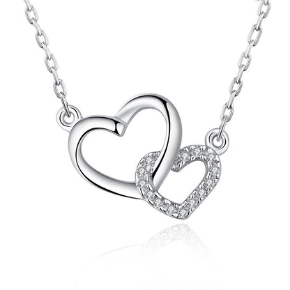 925 Forever sisters inseparable heart necklace