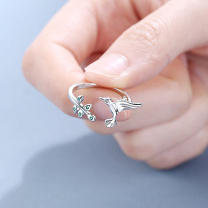 S925 Lucky hummingbird ring