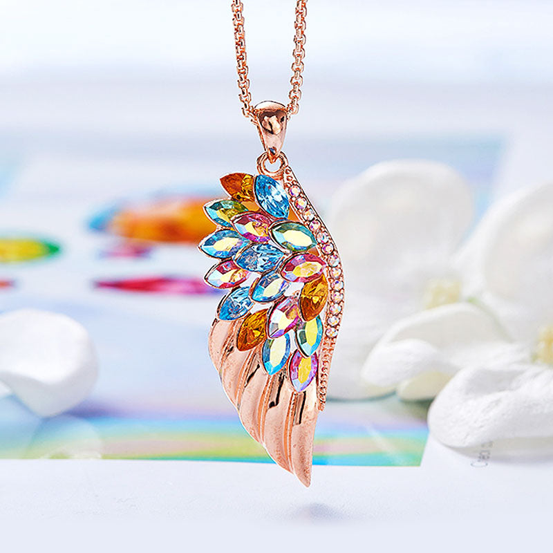 925 Brave colorful wings necklace