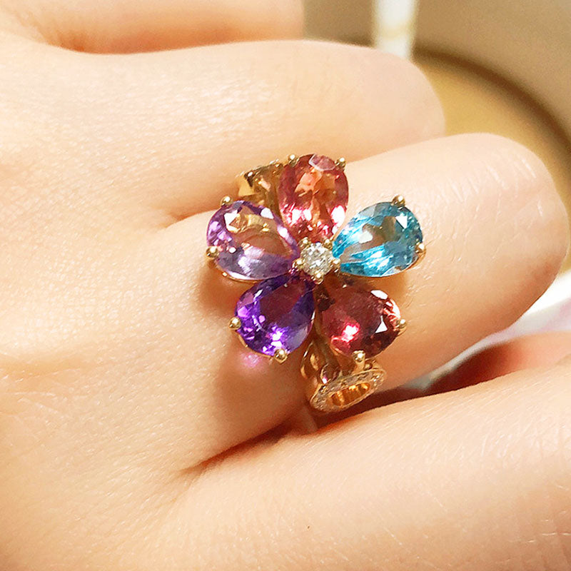 S925 Colored diamond ring