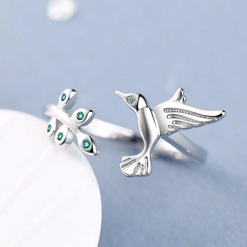 S925 Lucky hummingbird ring