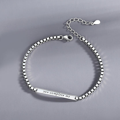 S925 SOULMATE BRACELET - YOU COMPLETE ME