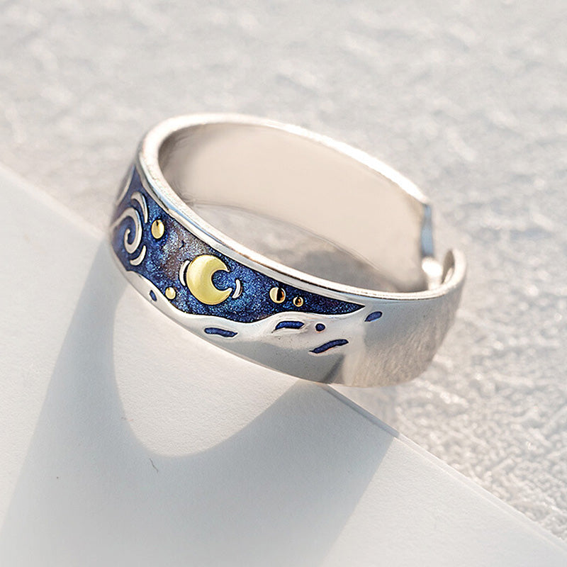 S925 Van gogh Fantasy Starry Ring