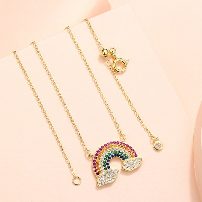 S925 rainbow necklace that brings luck