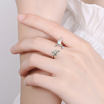 S925 Lucky hummingbird ring