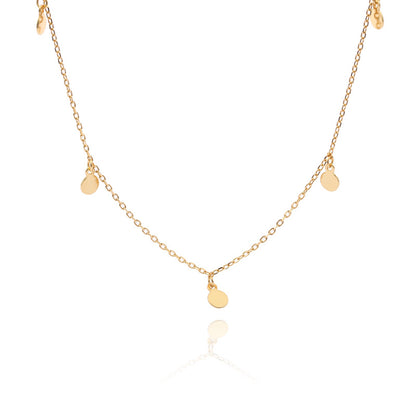 S925 Gold Disc Choker Necklace