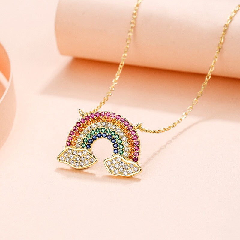 S925 rainbow necklace that brings luck