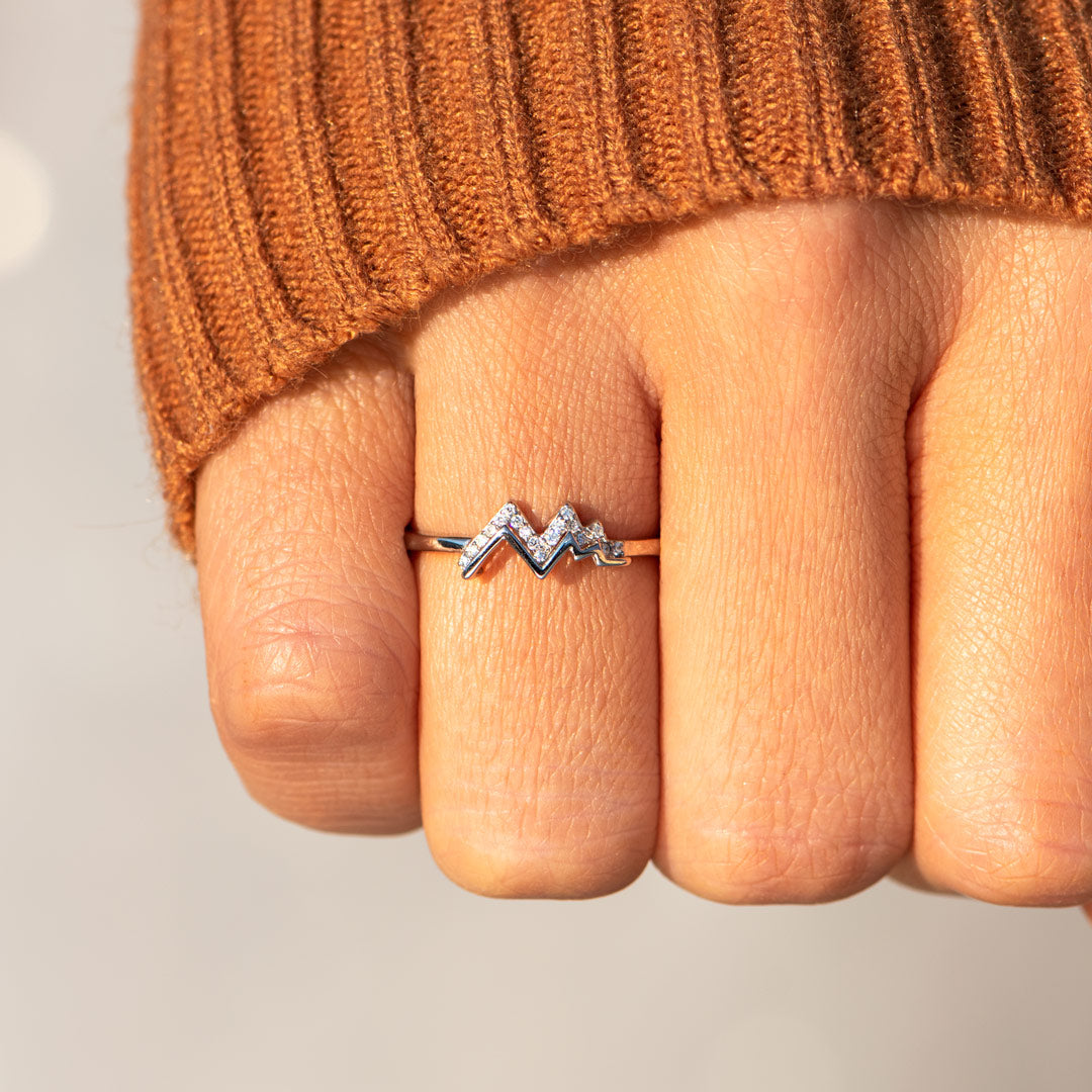 To My Daughter Highs And Lows Mountain Range Ring