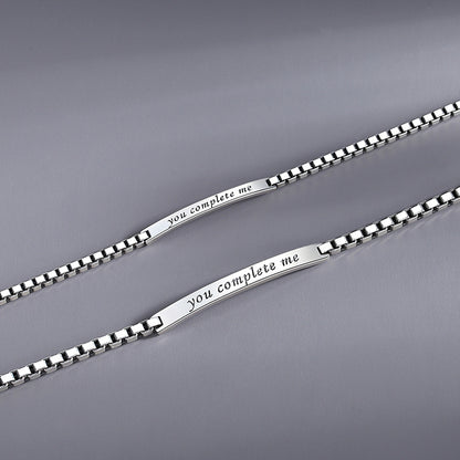 S925 SOULMATE BRACELET - YOU COMPLETE ME