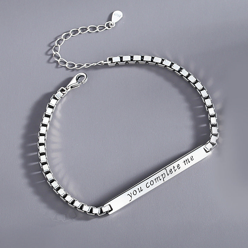 S925 SOULMATE BRACELET - YOU COMPLETE ME