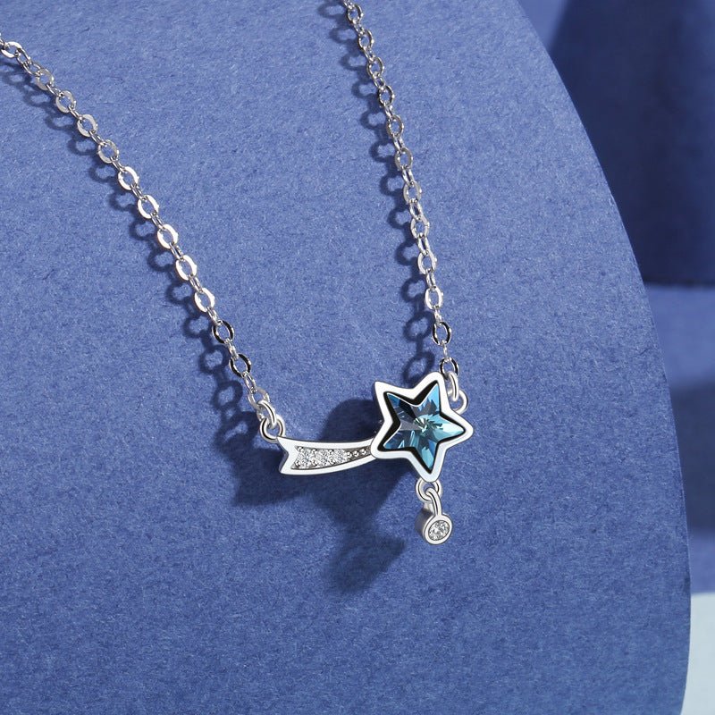 S925 Blue Meteor Necklace