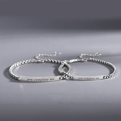 S925 SOULMATE BRACELET - YOU COMPLETE ME