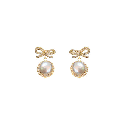 Pearl Bowknot Earrings