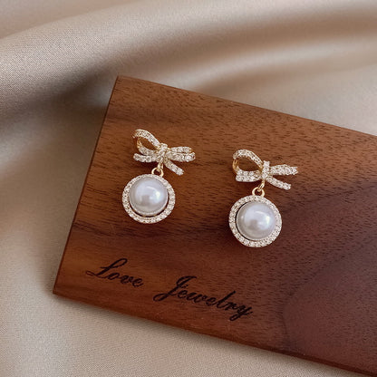 Pearl Bowknot Earrings