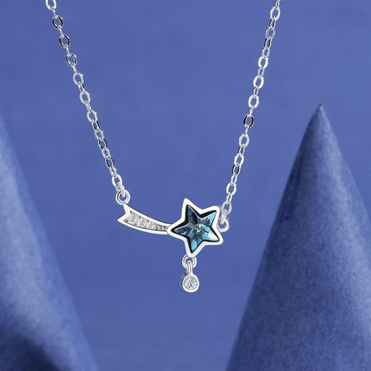 S925 Blue Meteor Necklace