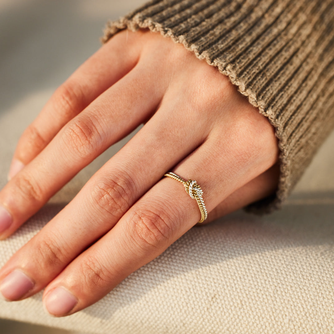 Mother & Daughter Bond Handcrafted Two Strand Knot Ring