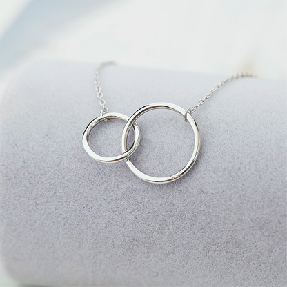 S925 Sterling silver Interlocking Circle Necklace