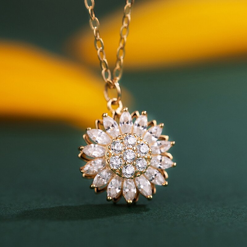 S925 You Are My Sunshine Rotating Necklace